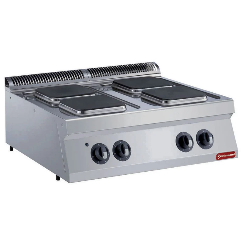 Elektro Plattenherd mit 4 rechteckige Kochplatten -TOP- - E17/4PQ8T-N