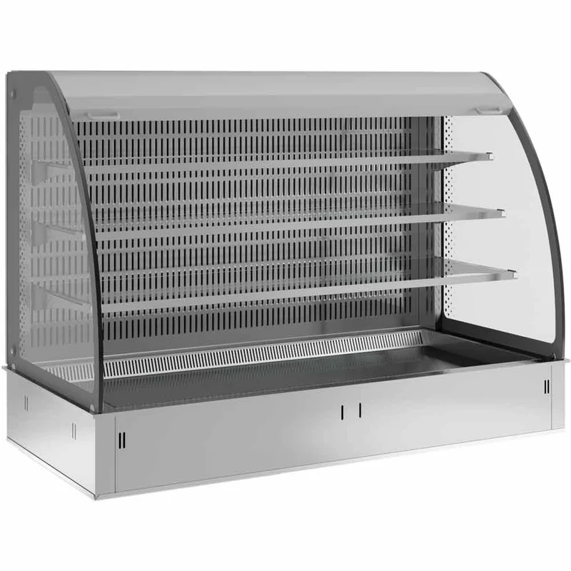 Wandaufstellung, Becken und Vitrine auf 3 Ebenen offen (mit Rollo), umluftgekühlt, 3x GN 1/1 (ohne hermetische Einheit) - DPA/BCVA318-S
