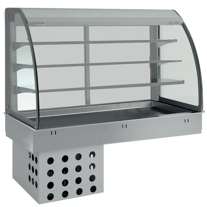 Element Kühlplatte und Kühlvitrine auf 3 Ebenen offen (mit Rollo), belüftet, 2x GN 1/1 - DPA/TVA308-R2