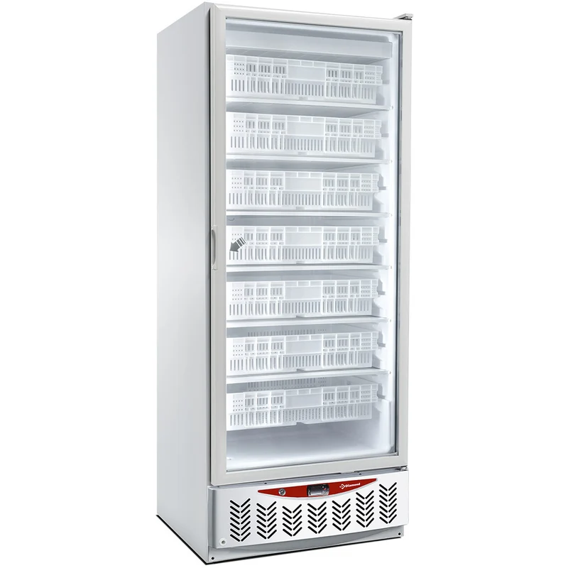 Statische Gefriertruhe, Glastür, 525 Liter, GN2/1+600x400, Weiss - NFT55-R2G