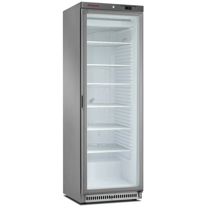 Gefrierschrank, statisch, Glastür, 400 Liter. aus Edelstahl - NFT402-R2X/G