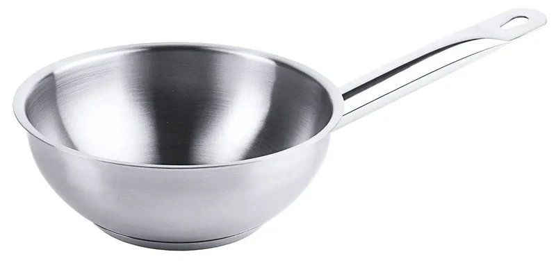 Edelstahl Sauteuse Ø 16-24 cm Rohrgriff Schüttrand