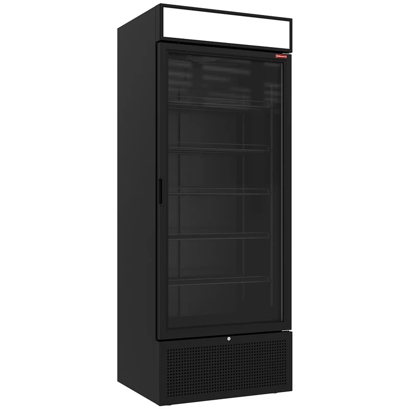 Positive Kühlvitrine 715 Liter SCHWARZ mit Leuchtkasten - CLP72-SB