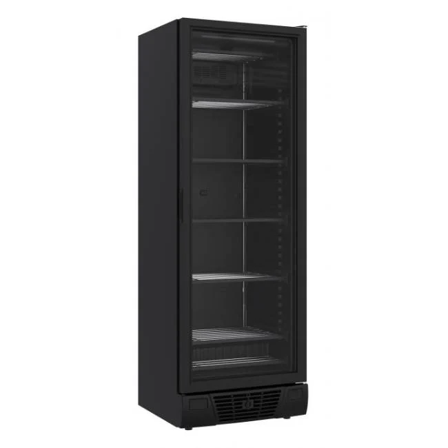 Tiefkühlschrank, 1 Glastür, schwarz, 382L