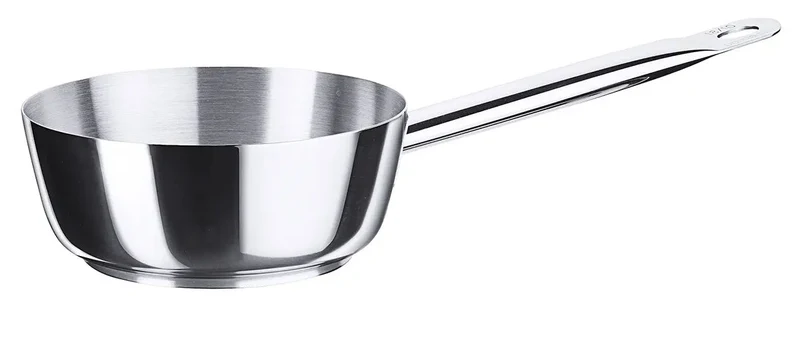 Edelstahl Sauteuse Ø 16-24 cm mit gerade auslaufendem Rand mit Rohrgriff