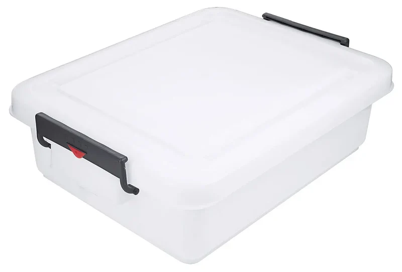 Transportbehälter 30 bis 60 Liter weiß lebensmittelgeeignet mit Klemmbügel-Deckel
