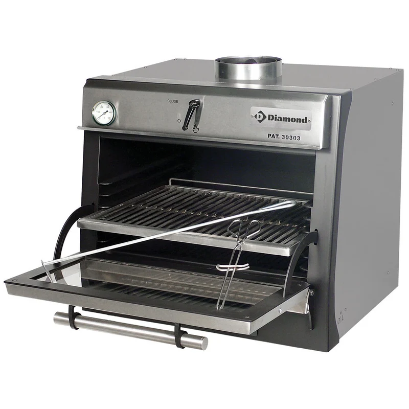 Holzkohleofen-BBQ, GN 1/1 (60 Kg/h)/Edelstahl - CBQ-060/SS
