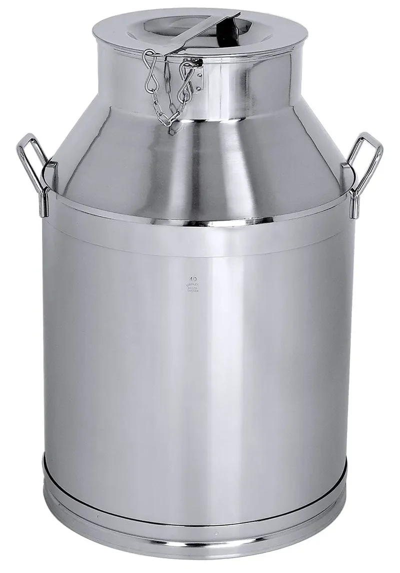 Edelstahl Transportkanne 25 bis 50 Liter mit Bodenring & Deckel