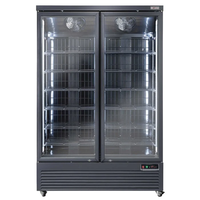 Vertikaler Gefrierschrank-Vitrine, 1084 Liter - SCHWARZ