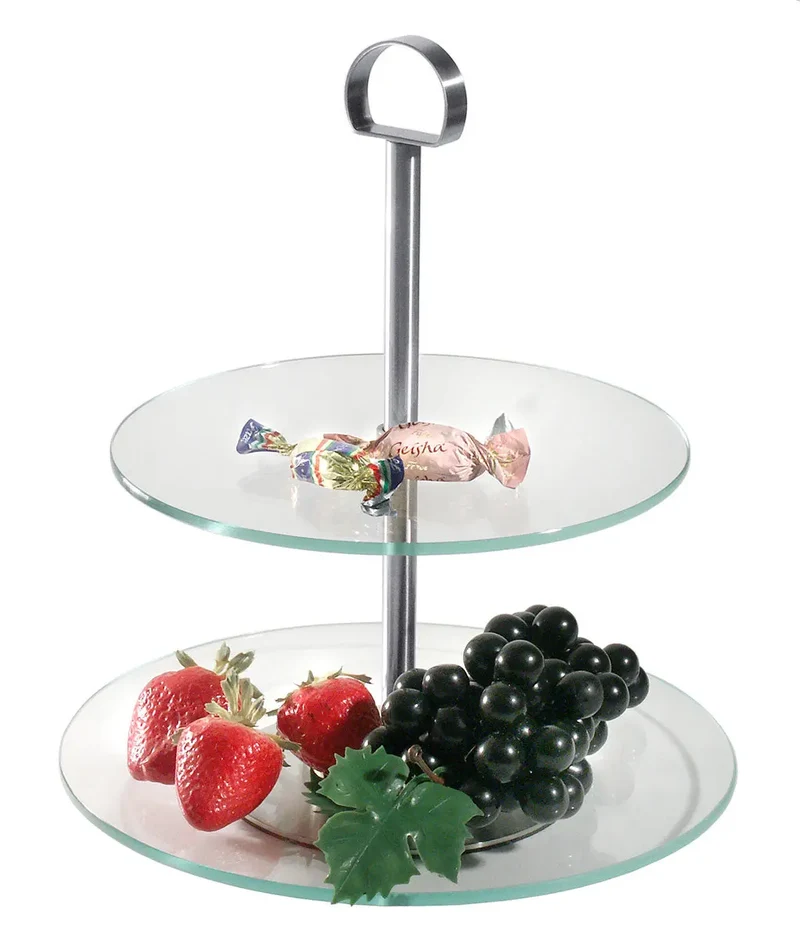 Glas-Etagere 2 oder 3-stufig mit flache gehärtete Glasscheiben