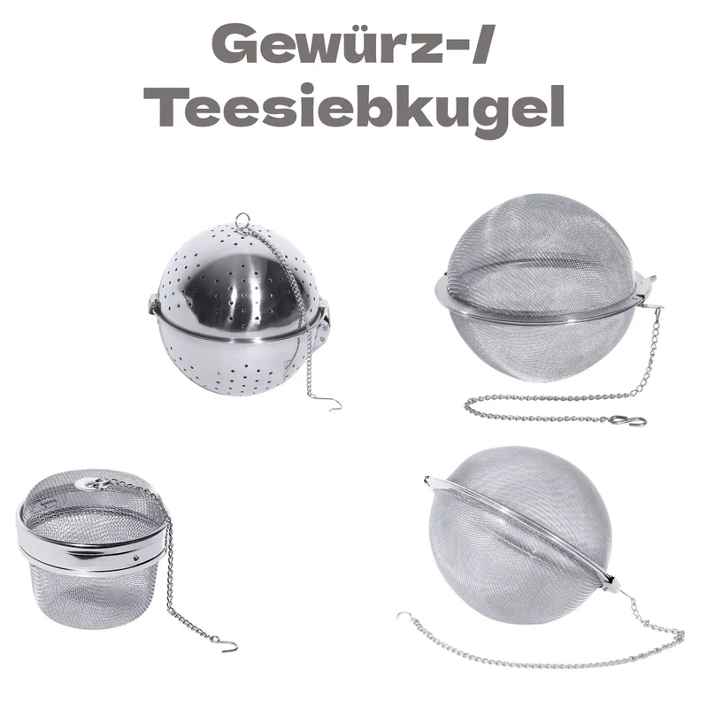 Edelstahl Gewürzkugel Teesiebkugel von 5-15 cm