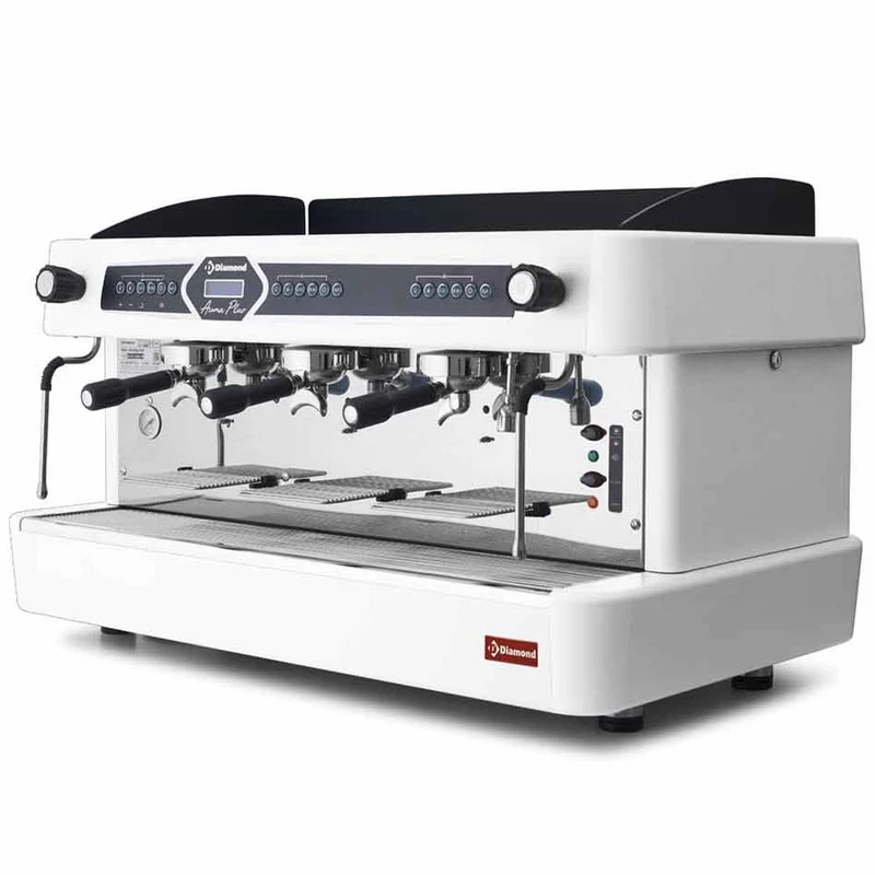 Expressomaschine, 3-gruppig, automatisch (mit Display)-WEIß - AROMA/3EW