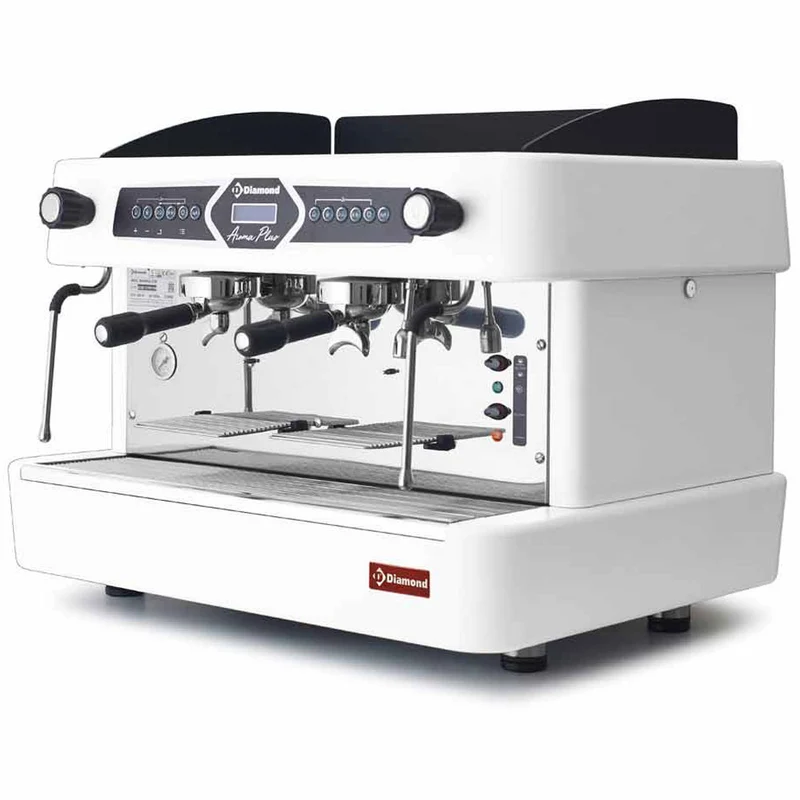 Expressomaschine, 2-gruppig, automatisch (mit Display) - WEIß - AROMA/2EW