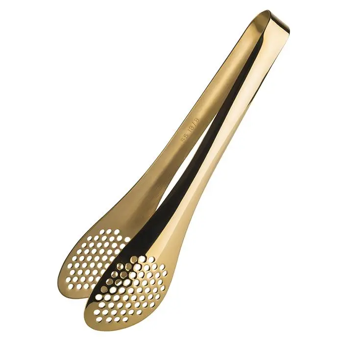 Zange Universalzange hochglanzpoliert gelocht Gold-Look Edelstahl 18/8 Länge 25 cm