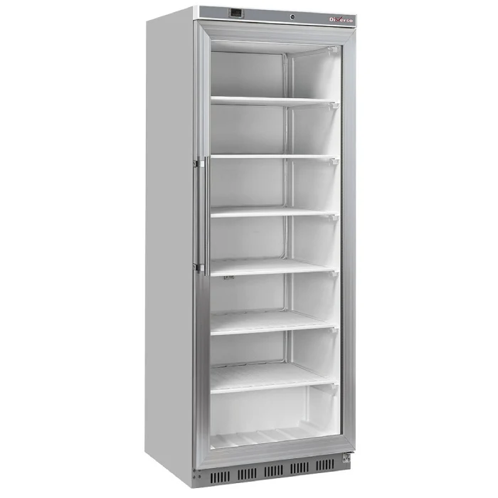 Gefrierschrank, Glastür, statisch, 400 Liter - Edelstahl