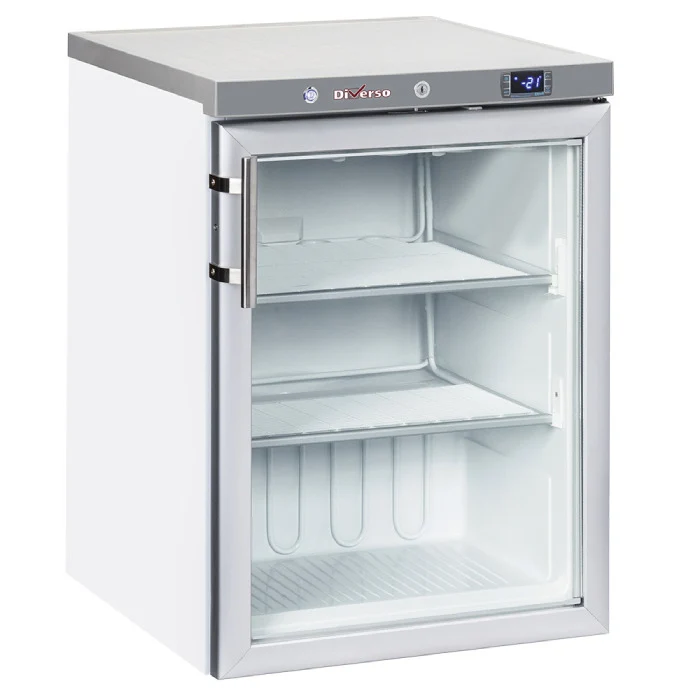 Statischer Gefrierschrank, Glastür, 200 Liter - Weiß