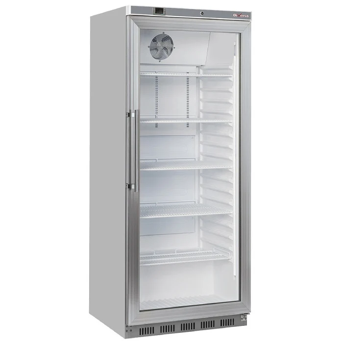 Kühlschrank GN 2/1, Glastür, belüftet, 600 Liter. aus Edelstahl