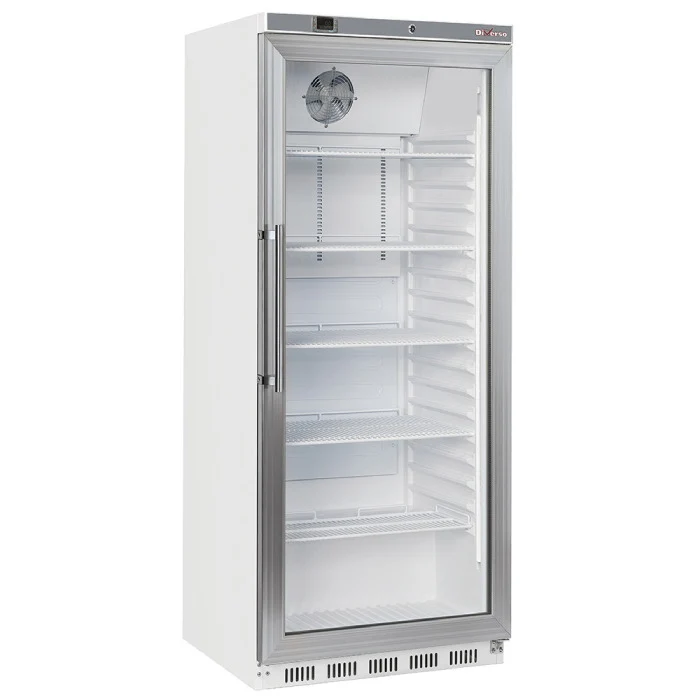 Kühlschrank GN 2/1, Glastür, belüftet, 600 Liter - Weiss