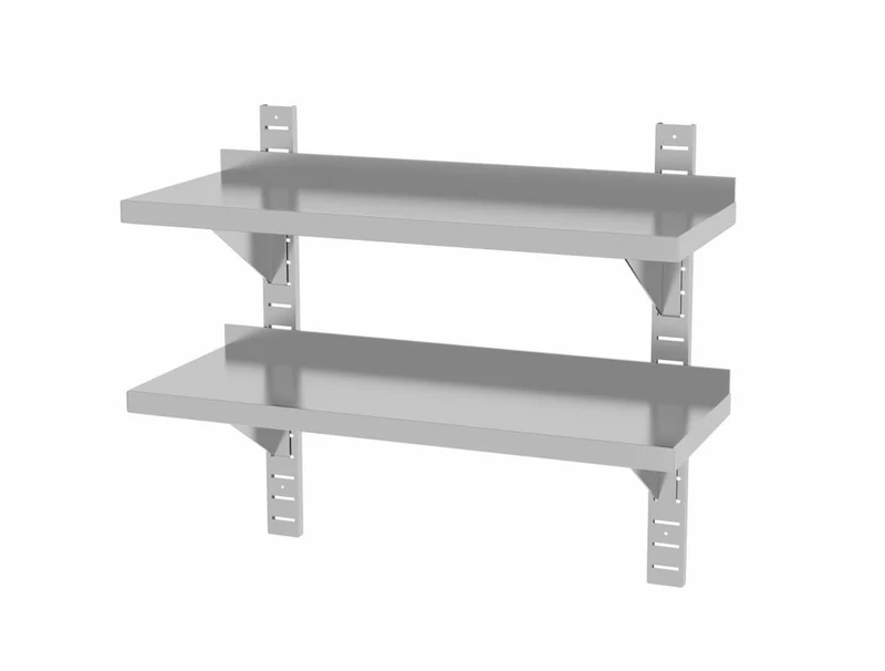 HENDI Doppelwandregal – einstellbar – mit 2 Halterungen – 800 × 300 × 600 mm
