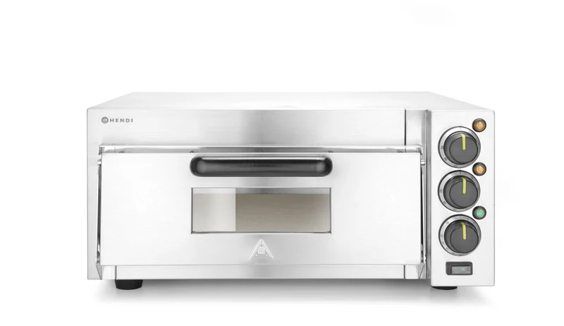 HENDI Pizzaofen kompakt – Silber – 230 V / 2000 W – 580 × 560 × 275 mm