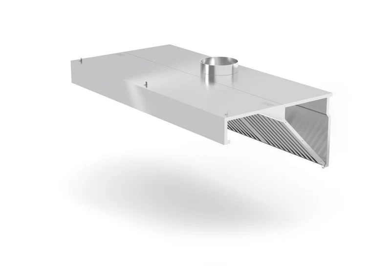 HENDI Wandmontierte Dunstabzugshaube – abgewinkelt – Profi Line – ohne Beleuchtung – 1000 × 700 × 450 mm
