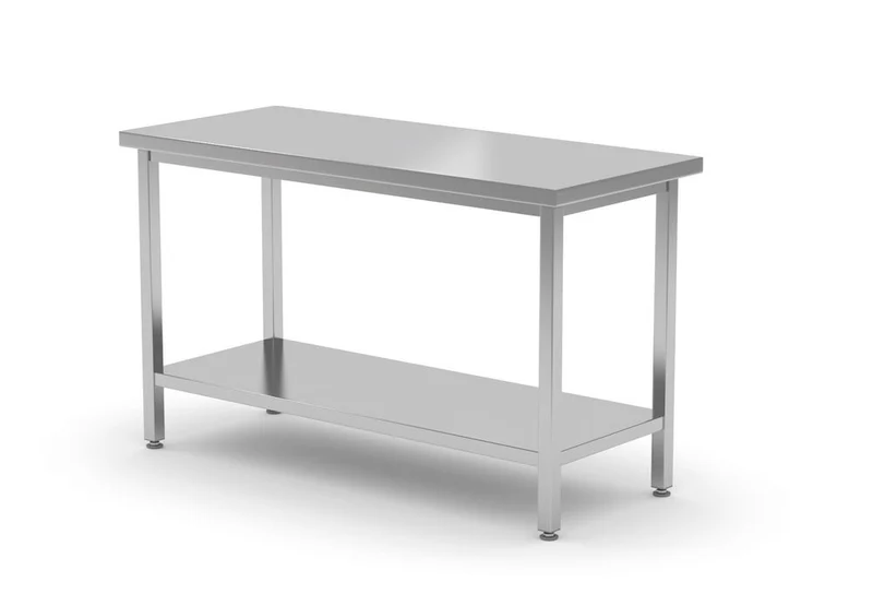 HENDI Mitteltisch mit Ablage – verschraubt – Tiefe 600 mm – Profi Line – 1400 × 600 × 850 mm