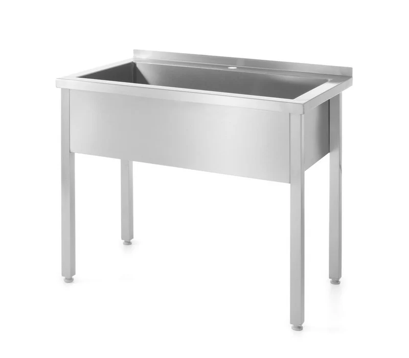HENDI Tisch mit Einzel-Waschwanne – geschweißt – Profi Line – 1000 × 600 × 850 mm