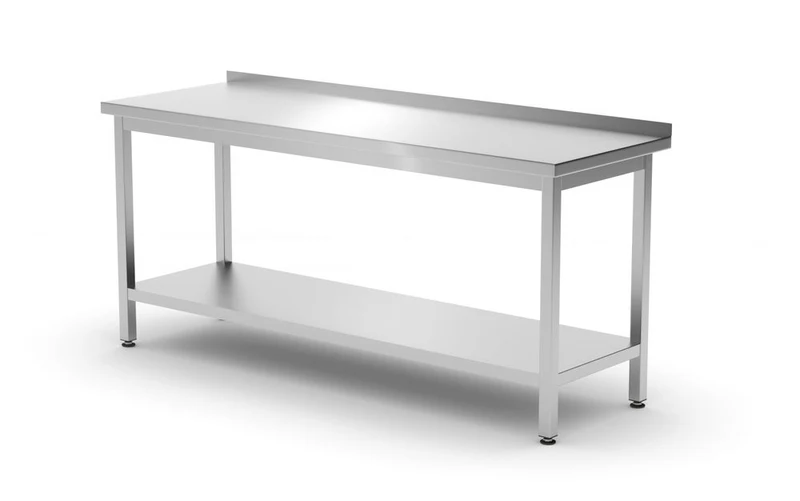 HENDI Wandtisch mit Ablage – verschraubt – Tiefe 600 mm – Profi Line – 1800 × 600 × 850 mm