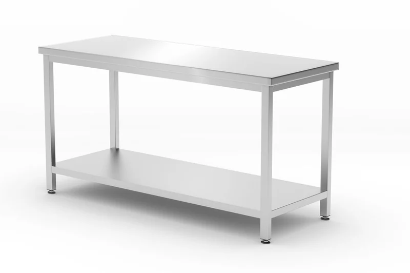 HENDI Mitteltisch mit Ablage – verschraubt – Tiefe 600 mm – Profi Line – 1600 × 600 × 850 mm