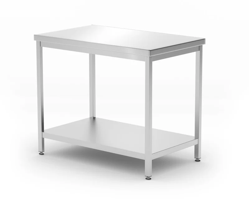 HENDI Mitteltisch mit Ablage – verschraubt – Tiefe 600 mm – Profi Line – 1000 × 600 × 850 mm