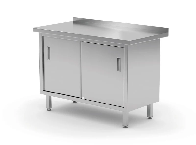 HENDI Wandtischschrank mit Schiebetüren – verschweißt – Profi Line – 1200 × 600 × 850 mm