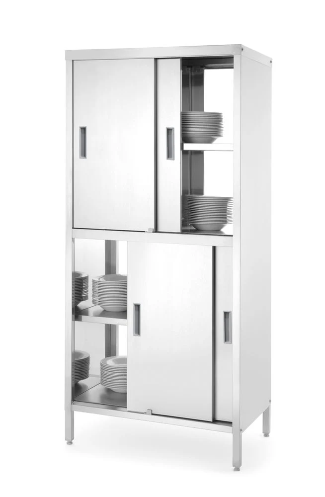 HENDI Durchreicheschrank mit Trennwand und Schiebetüren – verschraubt – Kitchen Line – 1000 × 600 × 1800 mm