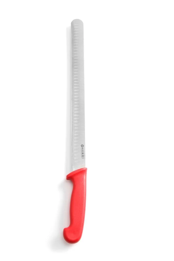 HENDI Schinken- / Lachsmesser – Rot – 490 mm