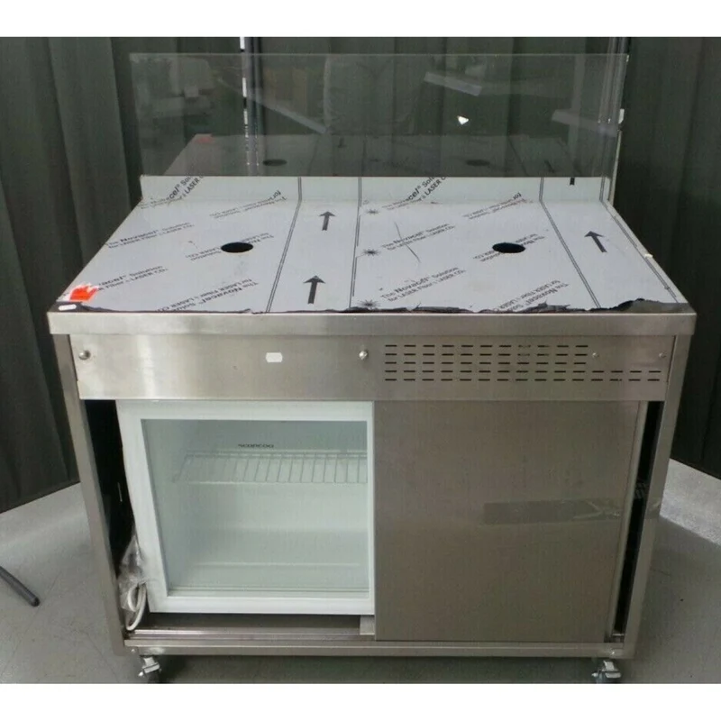 Scancoo Speiseausgabestation fahrbar Theke Speisestation mit Kühlschrank