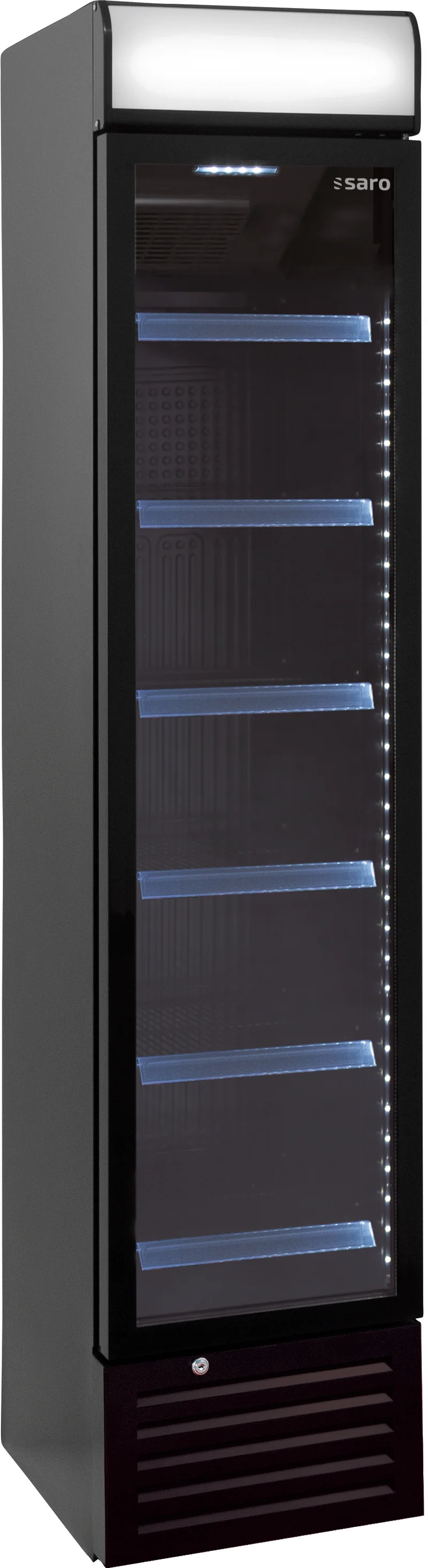 Saro Getränkekühlschrank mit Werbetafel - schmal, DK 134 PRO