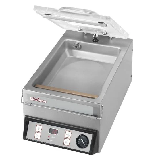 Vakuummaschine, gebogener Deckel, Edelstahltank - 4 m3/h