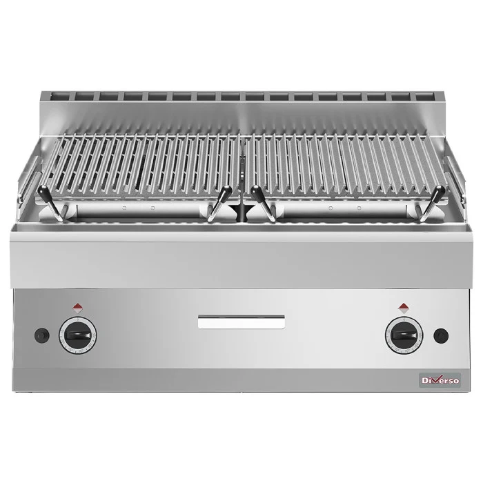 Lavasteingrill 1/2 Modul, Rost aus Eisen "doppelseitig" V2