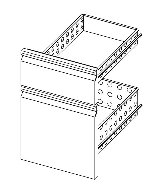 2er Schubladenblock 1/3+2/3 für Kühltisch 700 Serie - THP