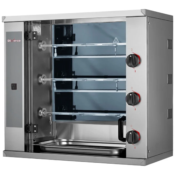SMALL Hähnchengrill Glaskeramik, 3 Spieße (9 Hähnchen)
