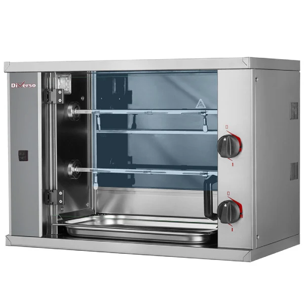 Hähnchengrill Glaskeramik, 2 Spieße (6 Hähnchen) SMALL