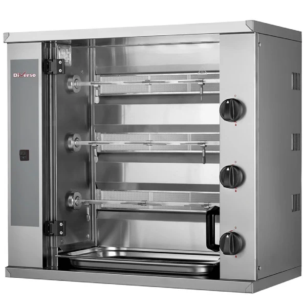 Hähnchengrill Gas, 3 Spieße (9 Hähnchen) SMALL