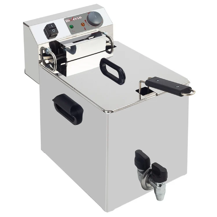 Elektro-Tischfritteuse 10 Liter + Ablasshahn