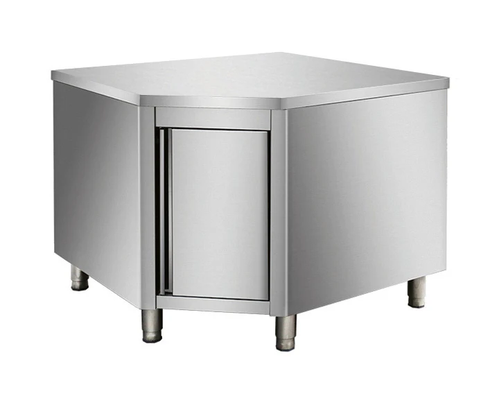 Arbeitsschrank aus Edelstahl, Eckmodul 600er Bautiefe