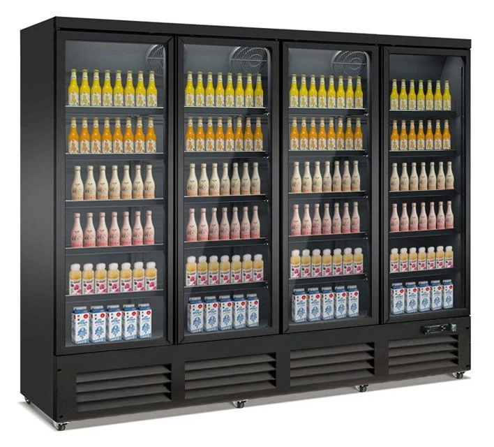 Kühlschrank mit 4 Glastüren schwarz CEB-2000R BL