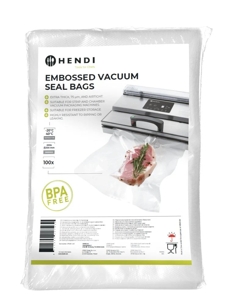 HENDI Geprägte Vakuumversiegelungsbeutel – 200 × 300 mm – 100 Stück