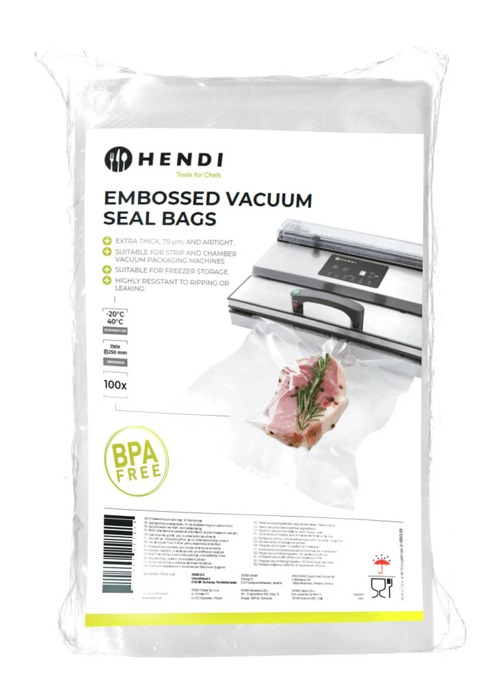 HENDI Geprägte Vakuumversiegelungsbeutel – 150 × 250 mm – 100 Stück