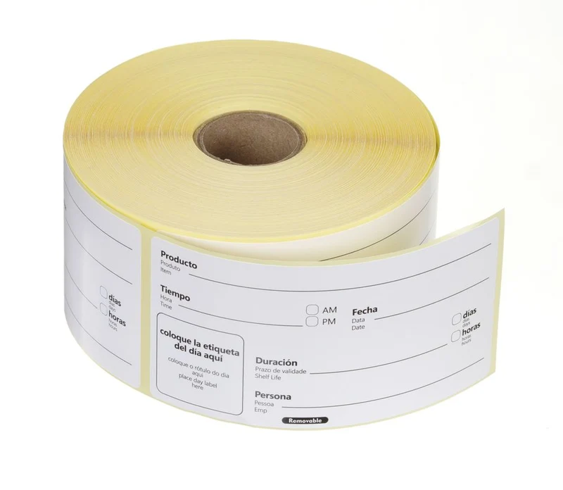 HENDI Lebensmittelrotations-Etiketten, mehrfach verwendbar, leicht entfernbar – Weiß – 100 × 50 mm – 500 Stück