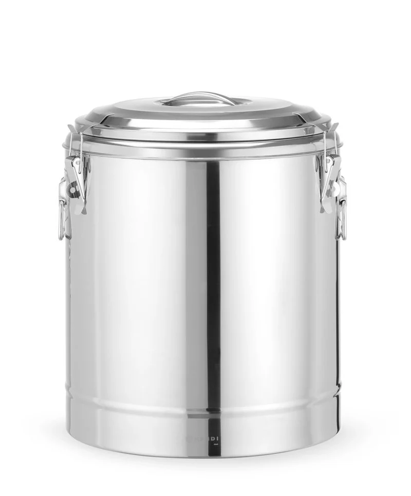 HENDI Isolierter tragbarer Behälter – Kitchen Line – 36 l – Silber – Ø 400 × H 500 mm