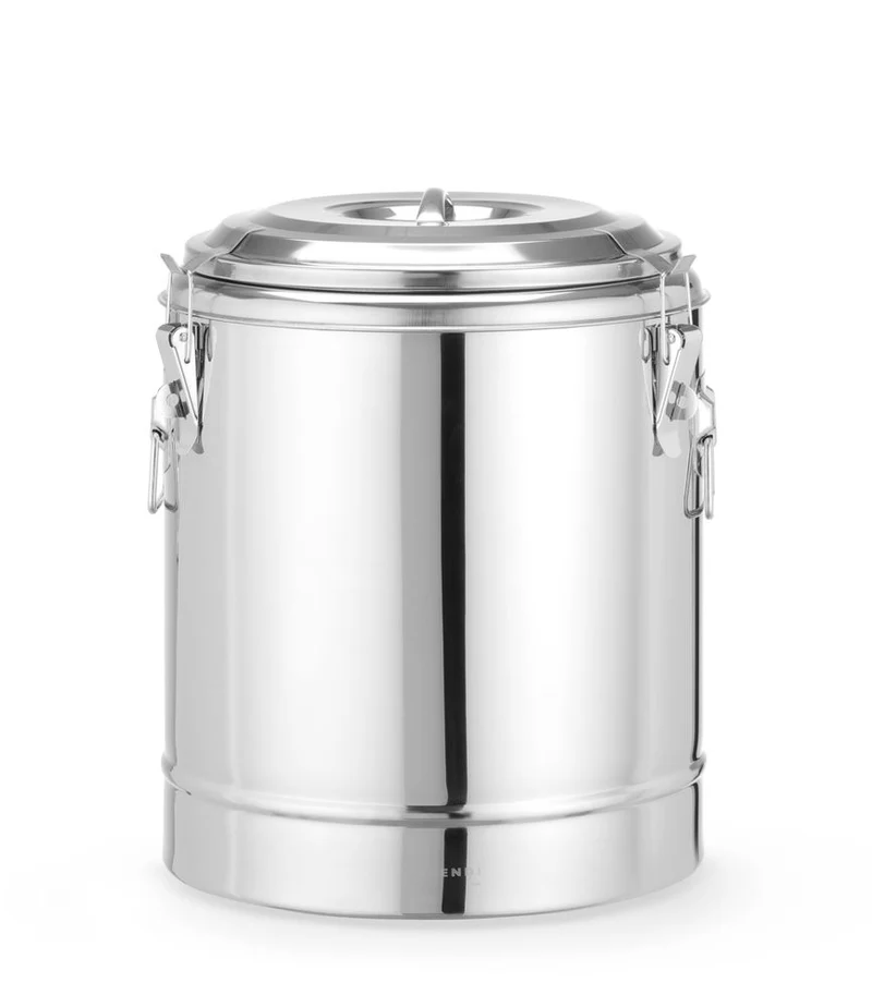 HENDI Isolierter tragbarer Behälter – Kitchen Line – 23 l – Silber – Ø 350 × H 440 mm