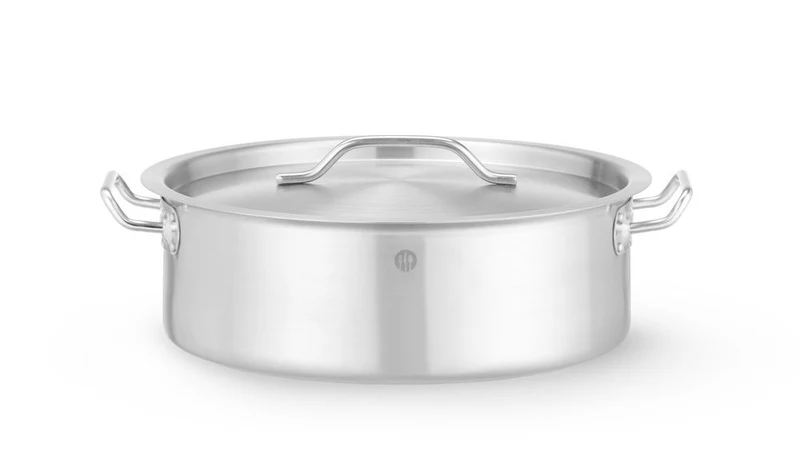 HENDI Kochtopf, niedrig - mit Deckel – 8,5 l – Rund – Ø 320 × H 110 mm
